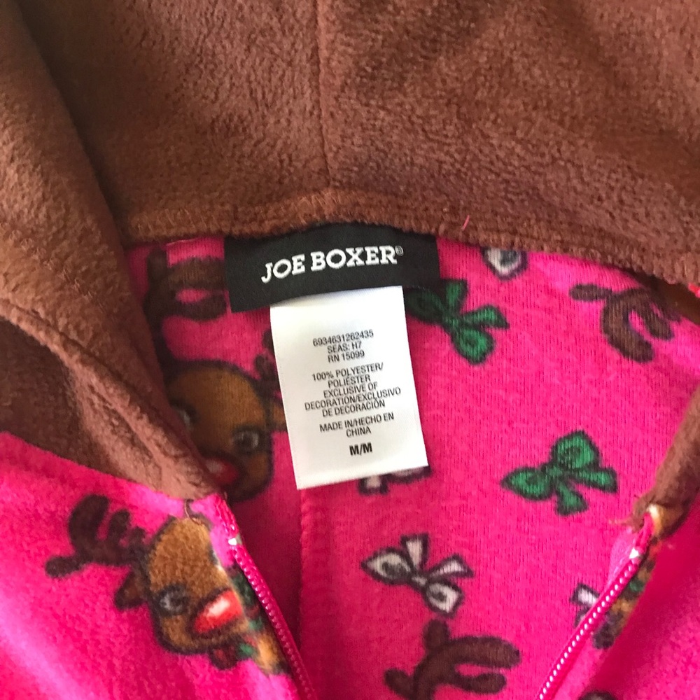 🦌 NWT! JOE BOXER HOODED REINDEER ONESIE! 🦌 - Picture 3 of 6